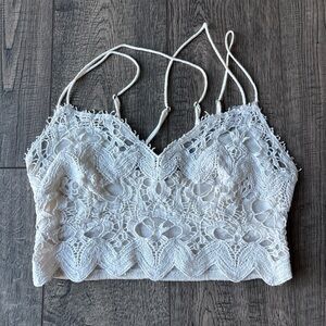 FP One White cream bralette lace Top